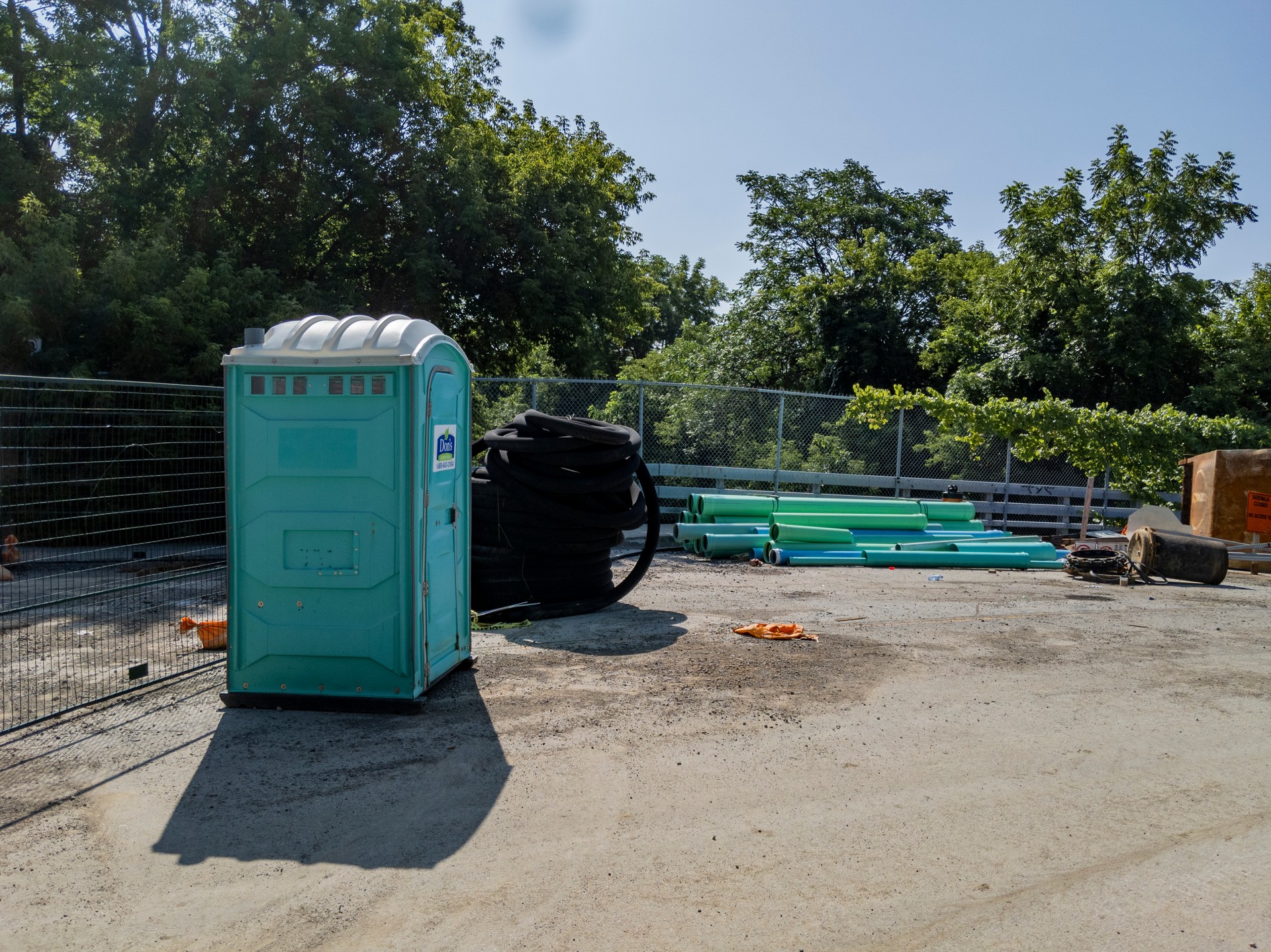 Portable Toilet at a construction site