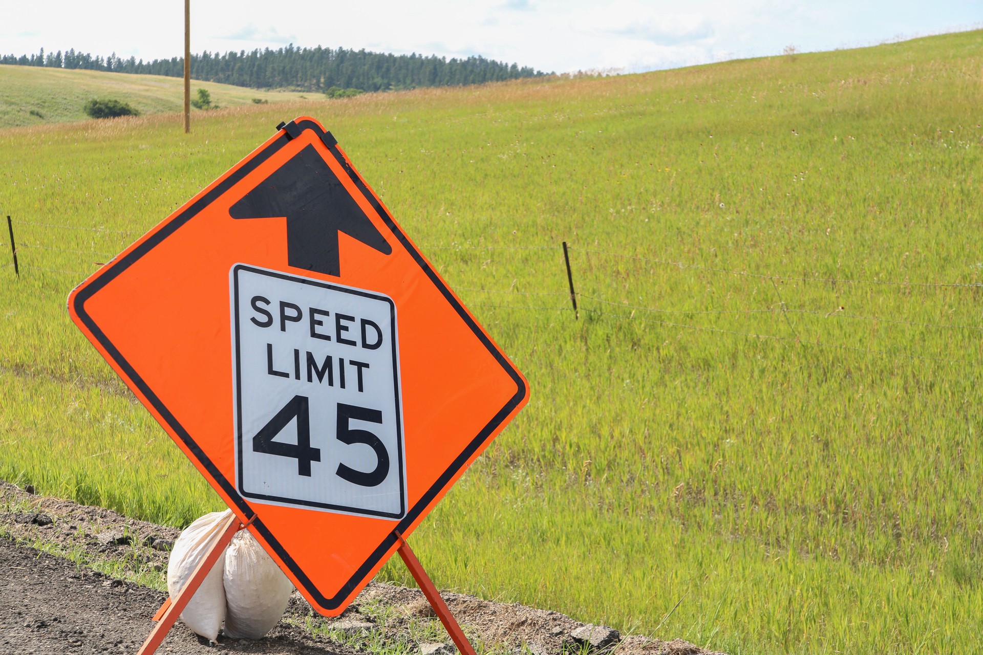 road side speed limit sign